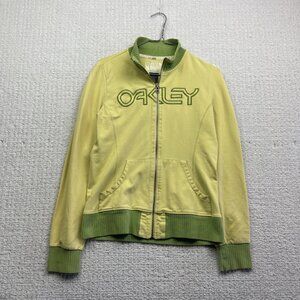 Y2K 00s Oakley Full Zip Sweatshirt Women’s Sz S Yellow / Green VTG Retro Read